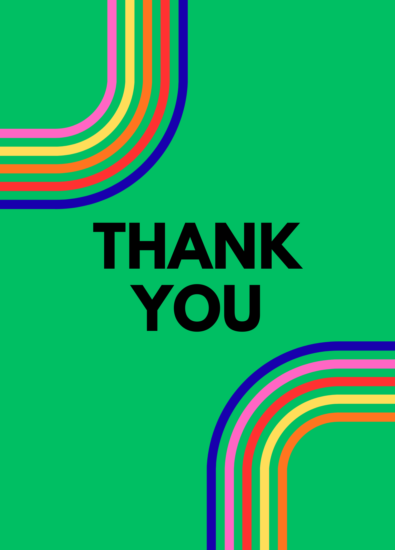 THANK YOU GREEN RAINBOW CARD