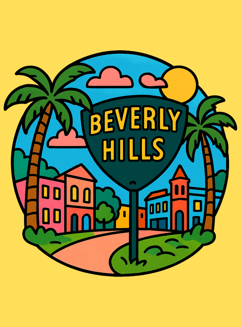 BEVERLY HILLS RETRO SHIELD MAGNET