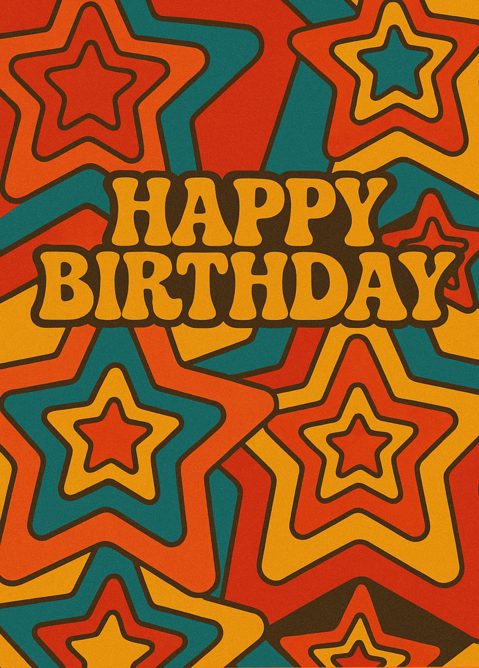 HAPPY BIRTHDAY RETRO STARS CARD