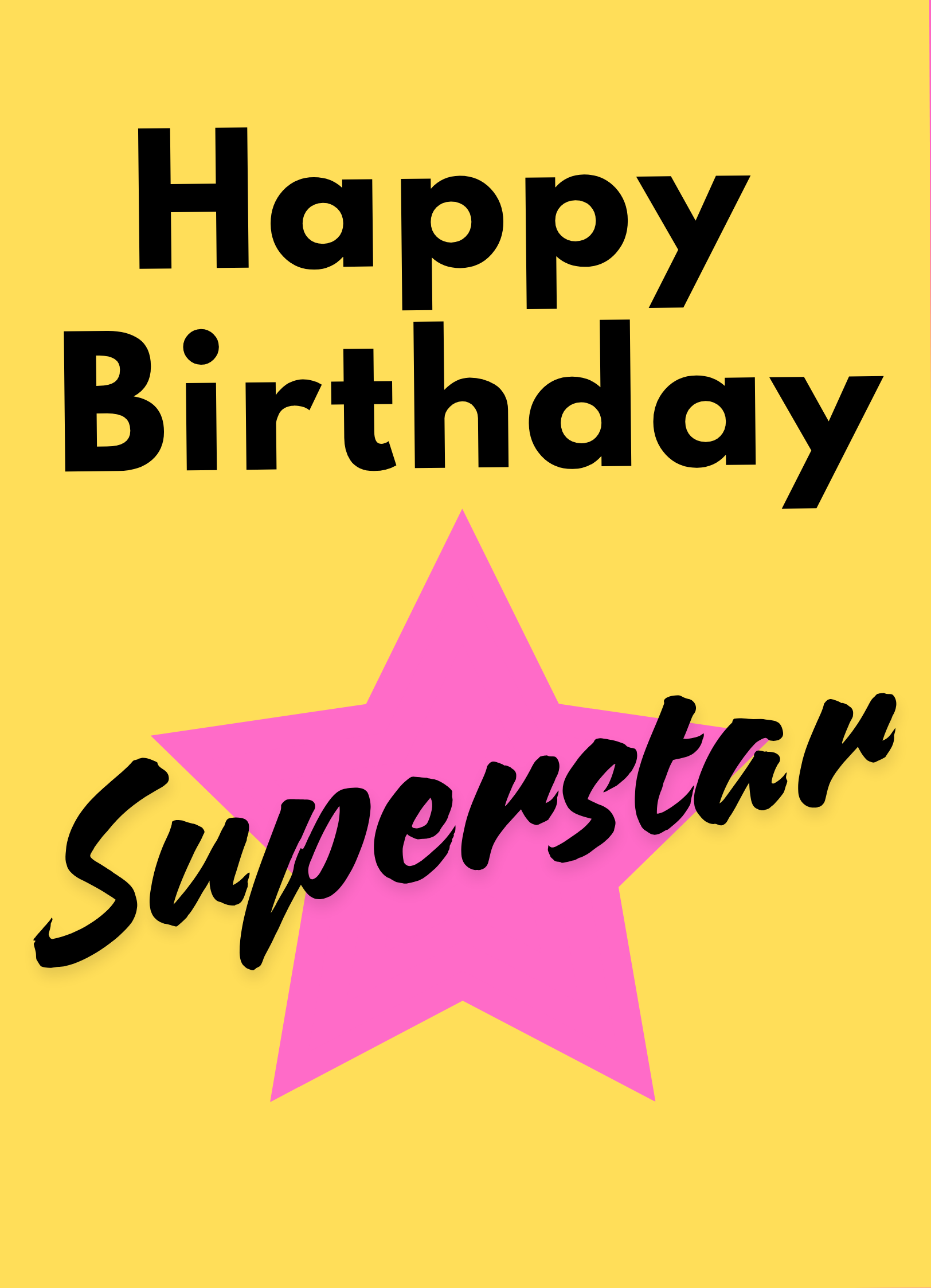HAPPY BIRTHDAY SUPERSTAR CARD
