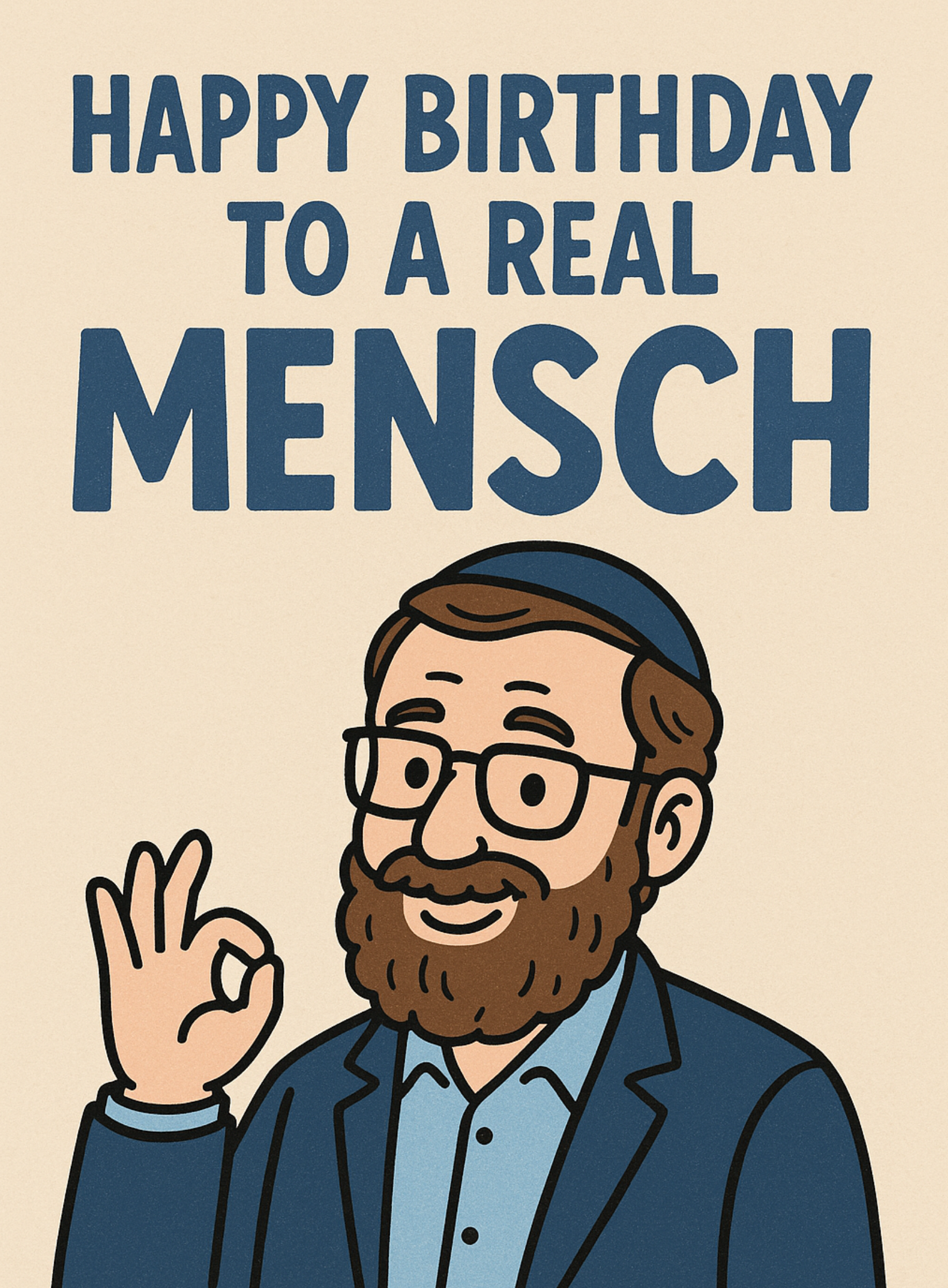 HAPPY BIRTHDAY MENSCH CARD