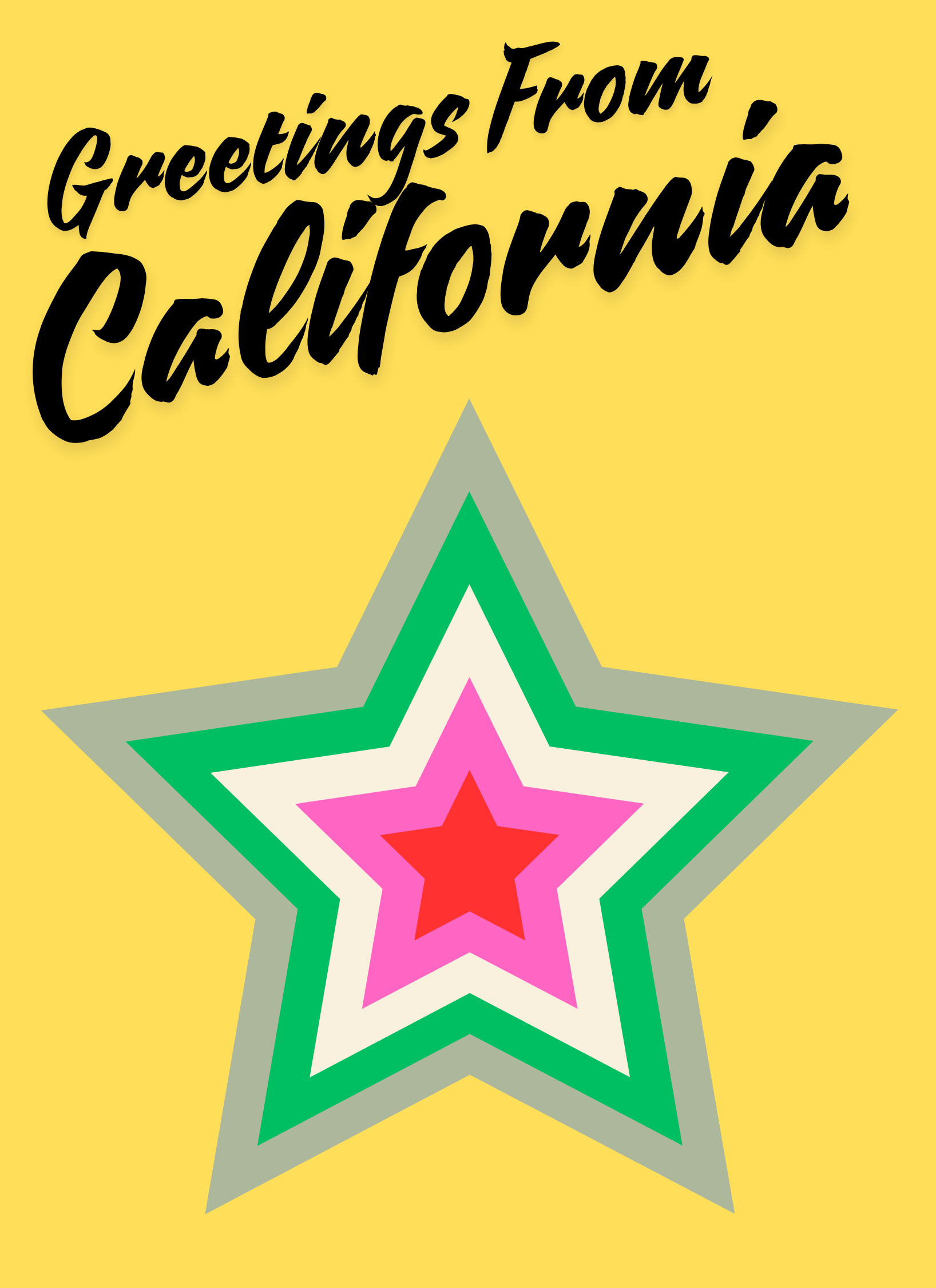 GREETINGS FROM CALIFORNIA CARD