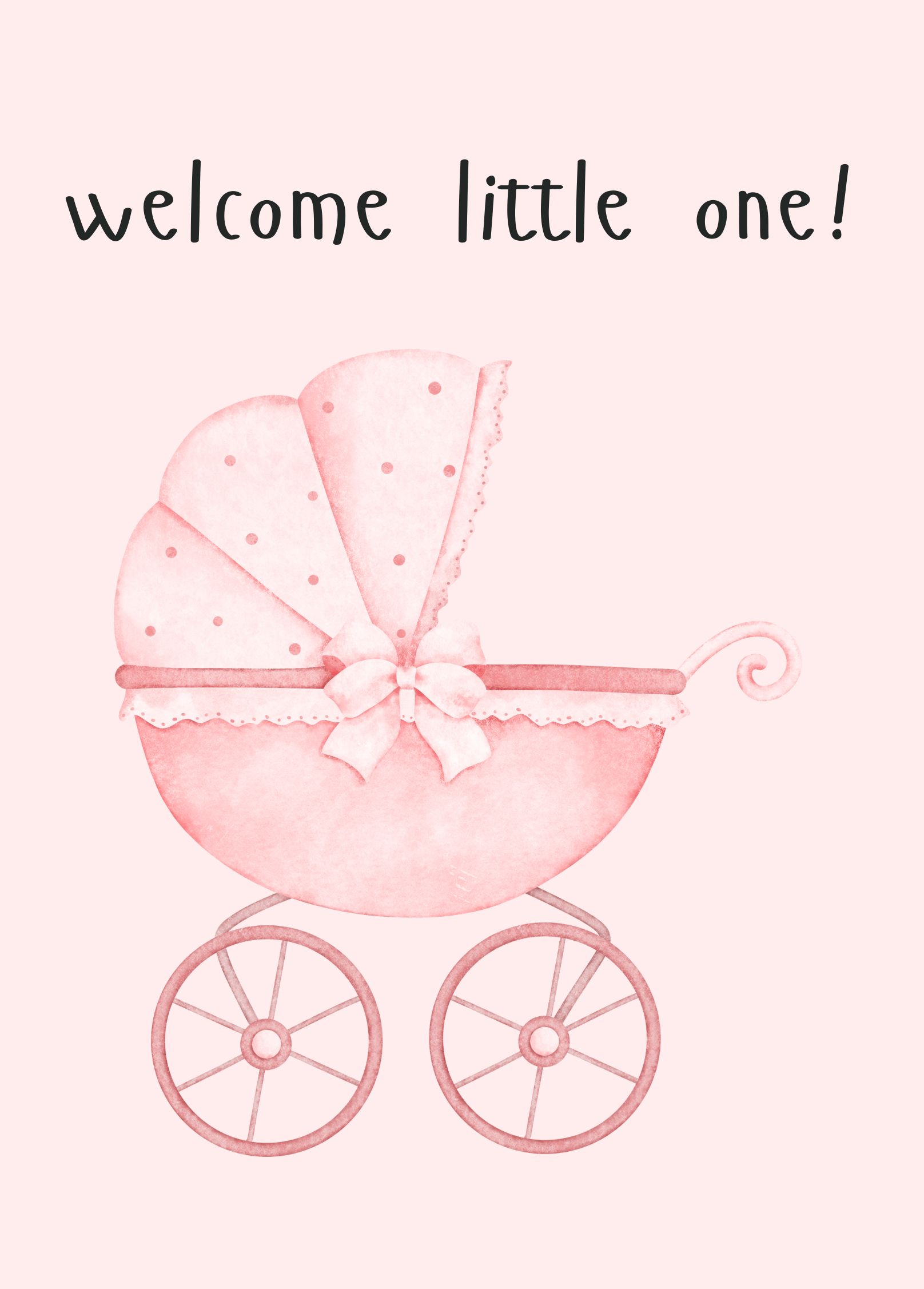 WELCOME LITTLE ONE GIRL CARD