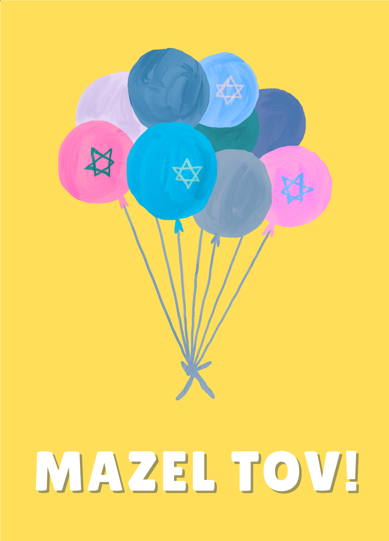 MAZEL TOV BALLOONS CARD