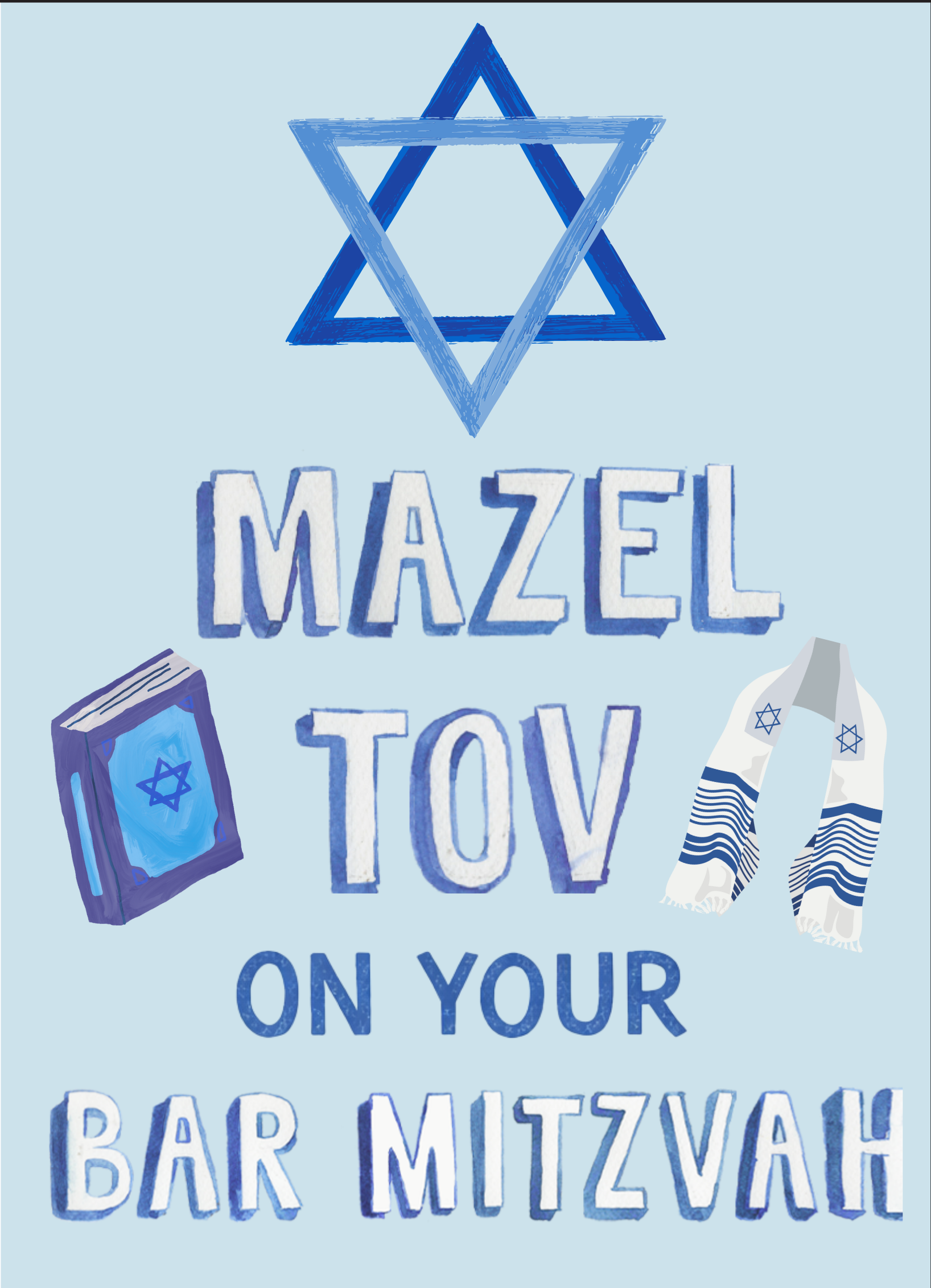 MAZEL TOV BAR MITZVAH CARD