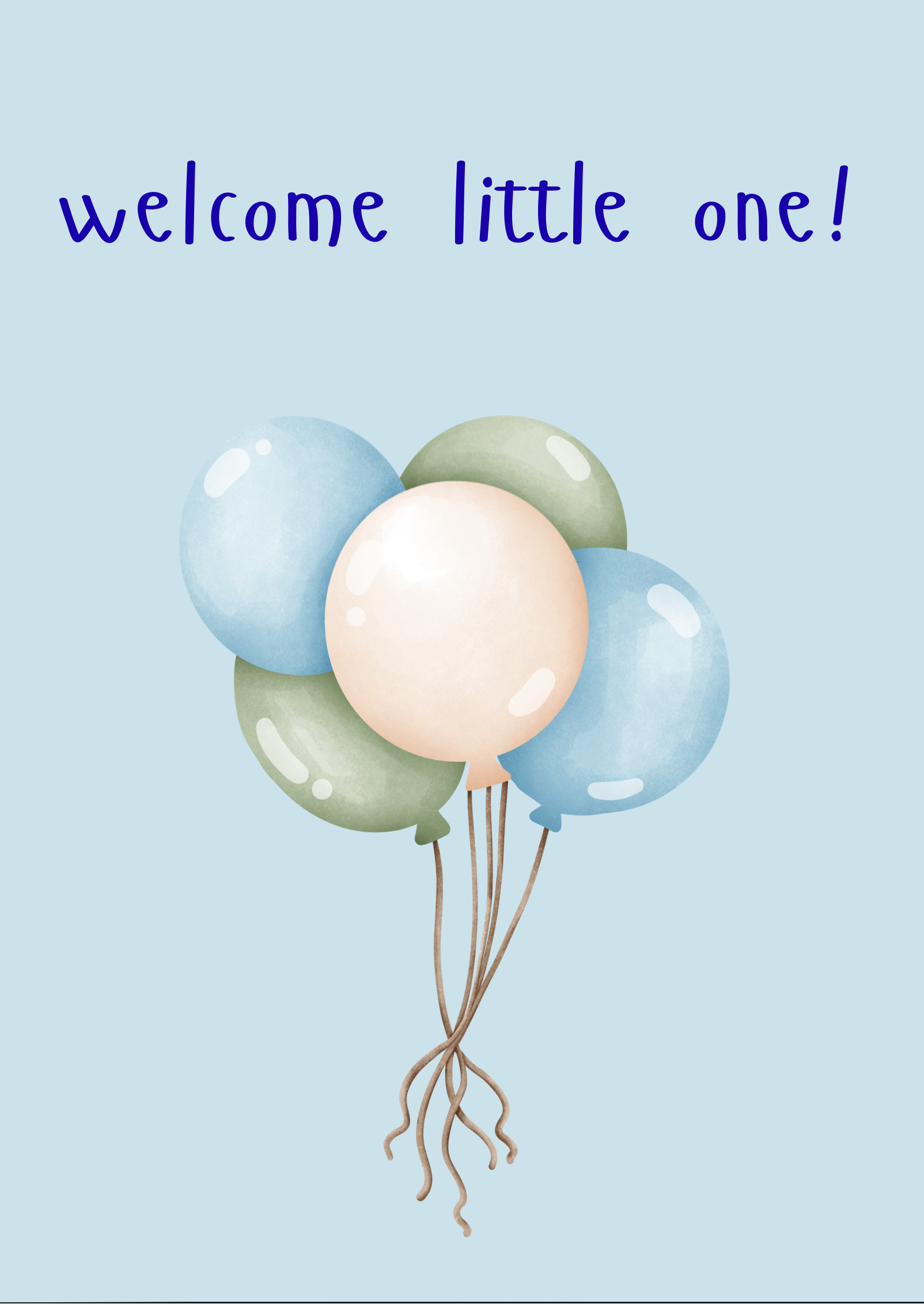 WELCOME LITTLE ONE BOY CARD